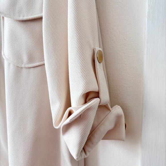 Zara Long Overshirt in Cream - Picture 6 of 8